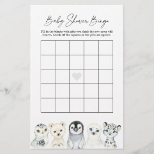 Arktiska djur Babyskor Bingo Game