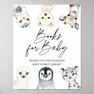 Arktiska djur, babyskor Bokar för Baby-tecken Poster