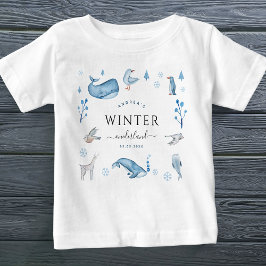 Arktiska djur blåvinter Onederland 1:a födelsedag T Shirt