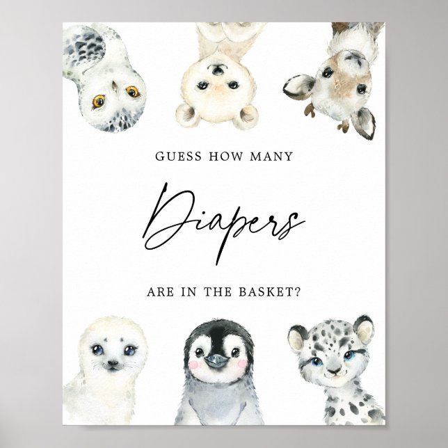 Arktiska djur gissar hur många blöjor undertecknar poster (Framsidan)