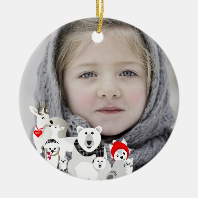 Arktiska djur julgransprydnad keramik (Framsidan)