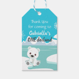 Arktiska djur Onederland Första födelsedag Märkre Presentetikett