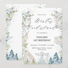 Arktiska djur Vinter Onederland 1:a födelsedag