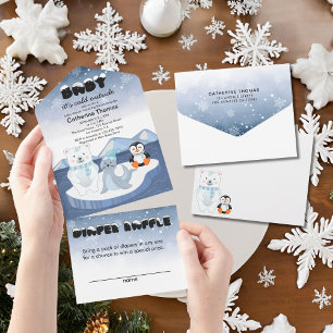 Arktiska djur Vinter Wonderland Baby Shower