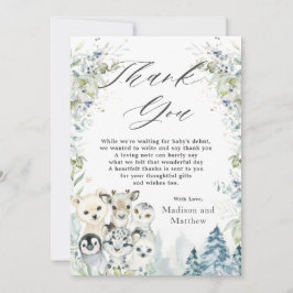 Arktiska djur Vinter Wonderland Baby Shower  Tack Kort