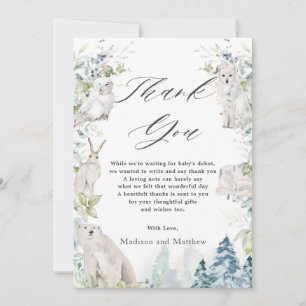 Arktiska djur Vinter Wonderland Baby Shower Tack Kort