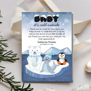 Arktiska djur Vinter Wonderland Baby Shower Tack Kort