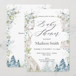 Arktiska djur Vinteralp, babyskor, Neutralt   Inbjudningar