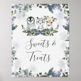 Arktiska djuret Onederland Birthday Sweets Trets Poster