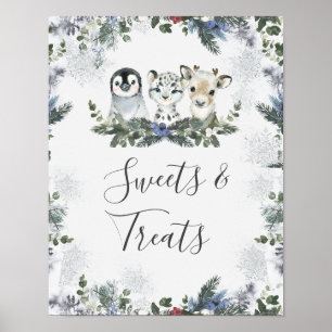 Arktiska djuret Onederland Birthday Sweets Trets Poster