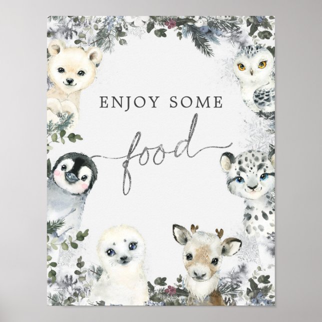 Arktiska djurvinter Onederland 1:a födelsedag Poster (Framsidan)