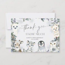 Arktiska djurvinter Onederland - födelsedag Tack Kort