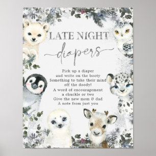 Arktiska djurvinter Onederland för sent nattliga t Poster