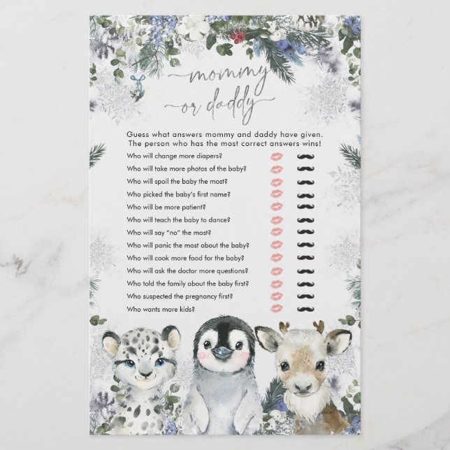 Arktiska djurvinter Onederland-Mamman eller pappa (Framsida)