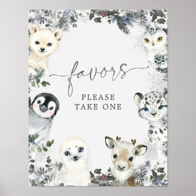 Arktiska djurvintern Onederland 1:a födelsedag för Poster (Framsidan)