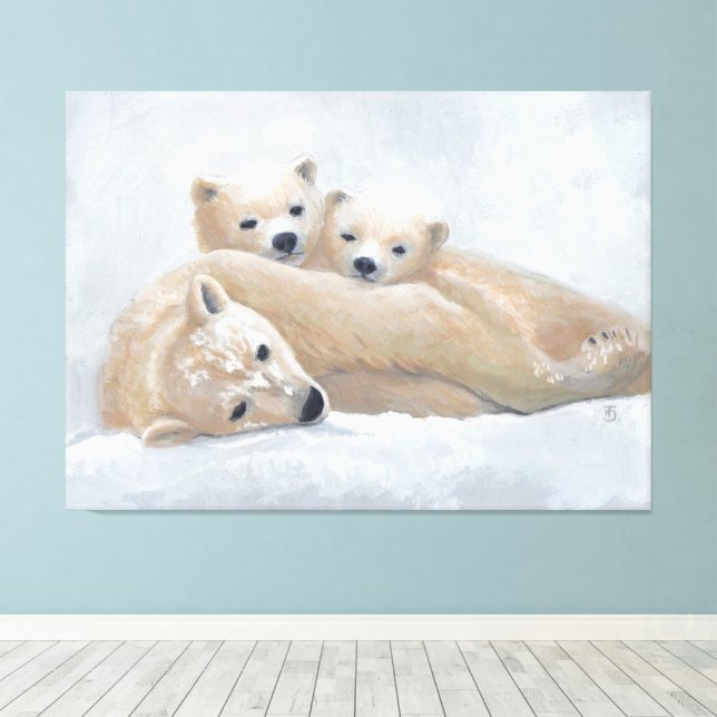 Arktiska familjen canvastryck (Insitu (trägolv))