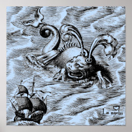 Arktiska havsmonster och segelfisk Frakt Poster