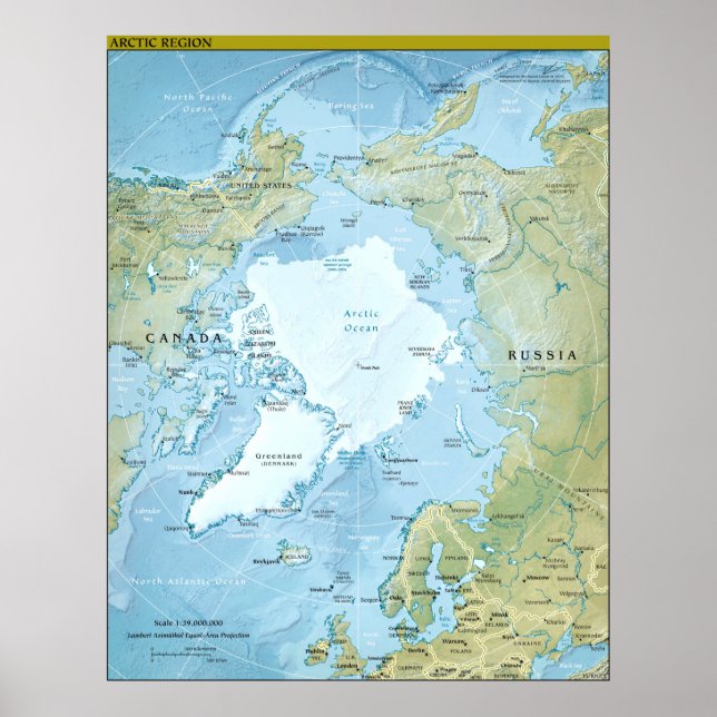 Arktiska Karta Poster (Framsidan)