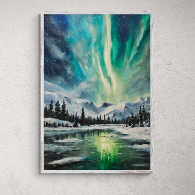 Arktiska Nokturne: Vinterlandskap och nordligg Poster (Skapare uppladdad)