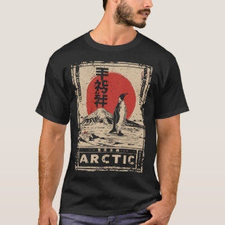 Arktiska Penguin japansk rödbrud Sol Wildlife Art T Shirt