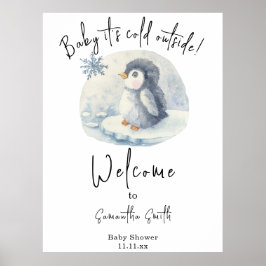 Arktiska Penguin Välkomstbabydusch Poster