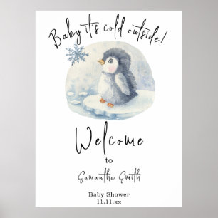 Arktiska Penguin Välkomstbabydusch Poster