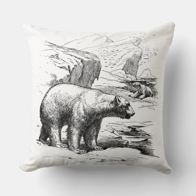 Arktiska Polarna Bears Dekorativ kudde (Framsida)