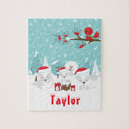 Arktiska rävar - jultomte pussel