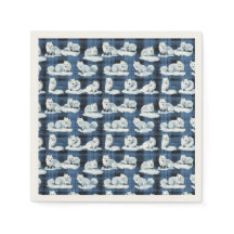 Arktiska rävar Vinterjul Tartan Play Mönster