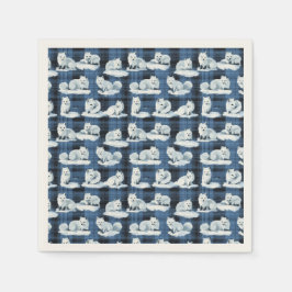 Arktiska rävar Vinterjul Tartan Play Mönster Pappersservett