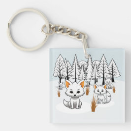 Arktiska rävar - vinterlandskap