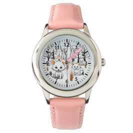 Arktiska rävar - vinterlandskap armbandsur