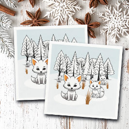 Arktiska rävar - vinterlandskap pappersservett