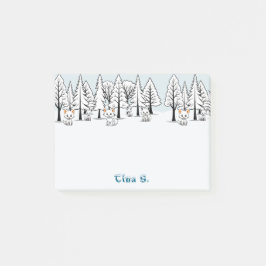 Arktiska rävar - vinterlandskap - Snötext Post-it Block