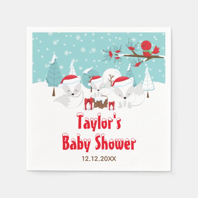 Arktiska rävskogar, babyskor pappersservett (Framsidan)