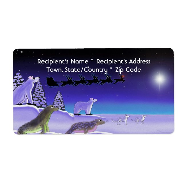 Arktiska redskapsetiketter för Kväll-julet Fraktsedel (Framsidan)