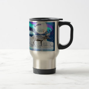 Arktiska renar och Jultomten Julafton Fantasy Mugg