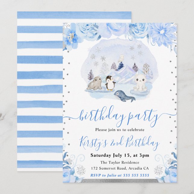 Arktiska Sn Inbjudningar (Fram/baksida)