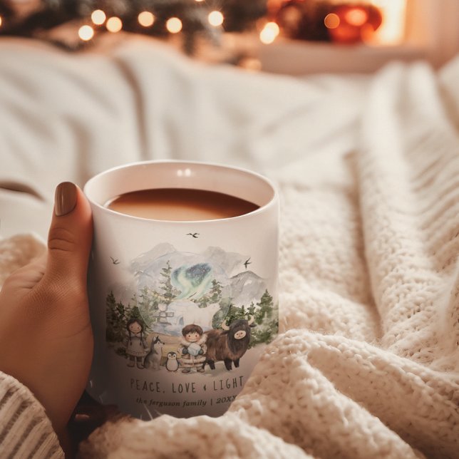 Arktiska Stollig | Fred, Kärlek och lätt Helgdag Kaffemugg (Skapare uppladdad)