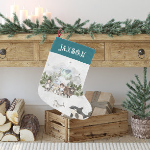 Arktiskt Äventyr Personlig Jul Liten Julstrumpa