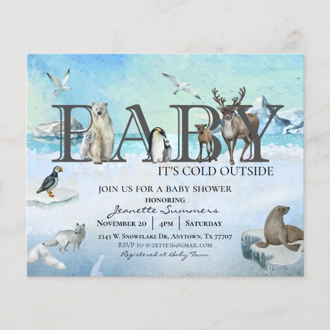 Arktiskt Baby Det är Kall utanför vinter-dusch Flygblad (Framsidan)