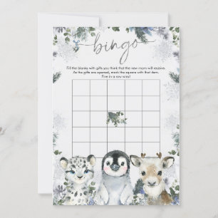 Arktiskt Djur Vinter Värld Baby Bingo Spel Inbjudningar