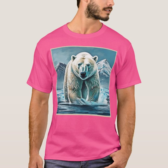 Arktiskt majestät: Bästa Polar Bear Paint Art T Shirt (Framsida)