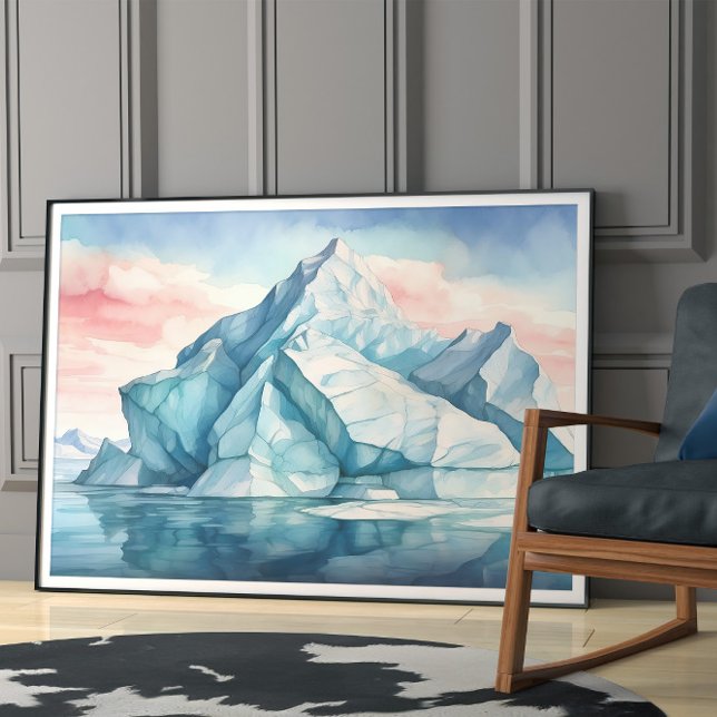 Arktiskt majestät, Vivid Watercolor Iceberg Poster (Skapare uppladdad)