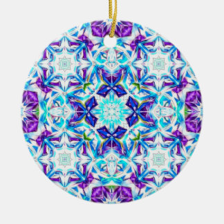Arktiskt prisma — Färgrik snöflinga-mandala Julgransprydnad Keramik