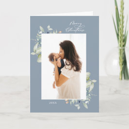 Arktiskt vinterkuteriskt Ram 4 Fotodousty Blue Helgkort