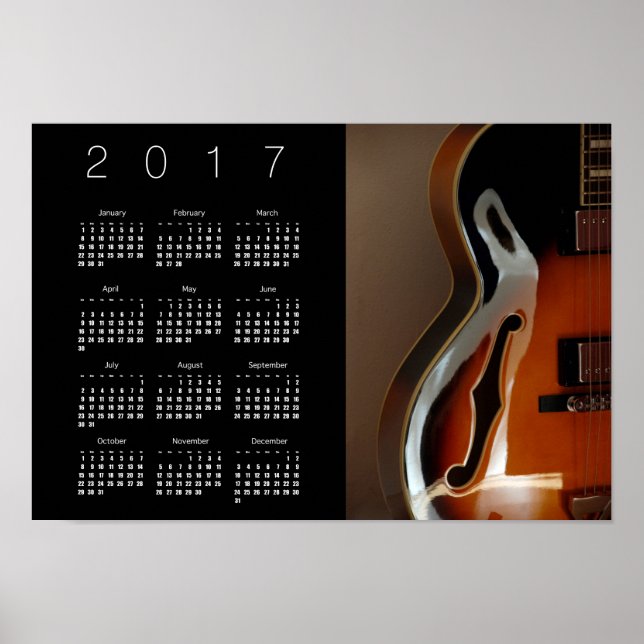 Arktop Guitar Calendar Poster 2017 (Framsidan)