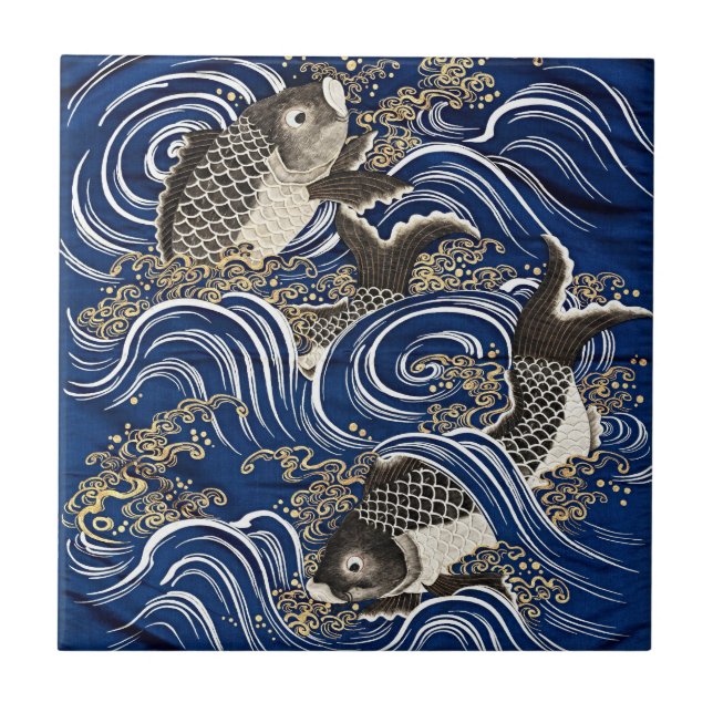 Arktur - Vintage japansk karp i Vinkara Kakelplatta (Framsidan)