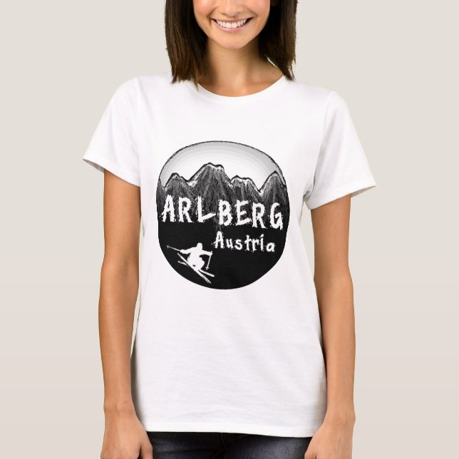 Arlberg Austria skier Tee Shirt (Framsida)