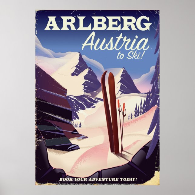 Arlberg Österrike skidresor affisch (Framsidan)